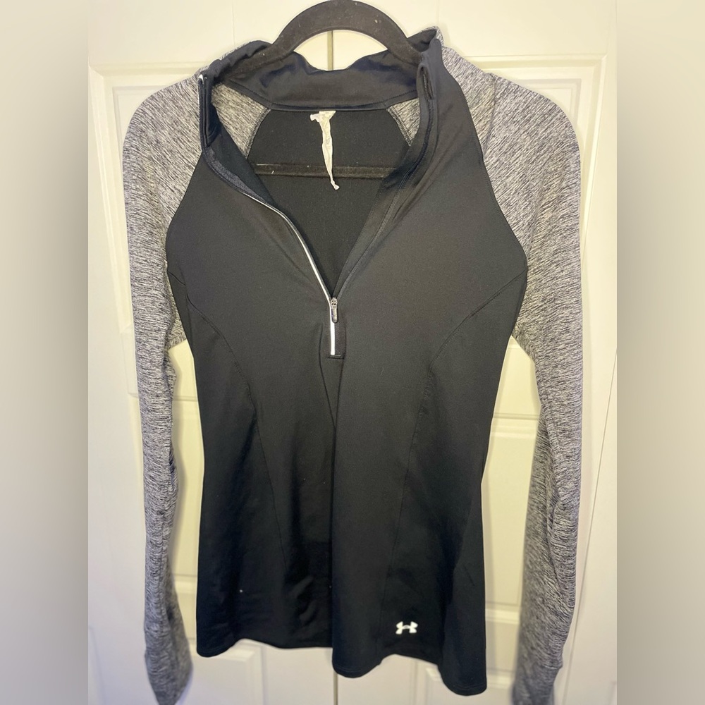 Under Armour Women's Black and Gray Zip-Up Hoodie